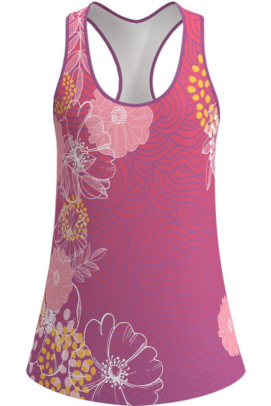 Pink Floral Women's Relaxed Tank Top - Oddball Workshop