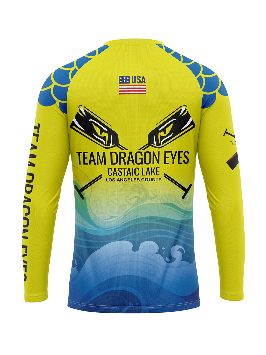 Team Dragon Eyes Men's Athletic Jersey Dragon Scales Shoulder TDE 2025 Long Sleeve - Oddball Workshop