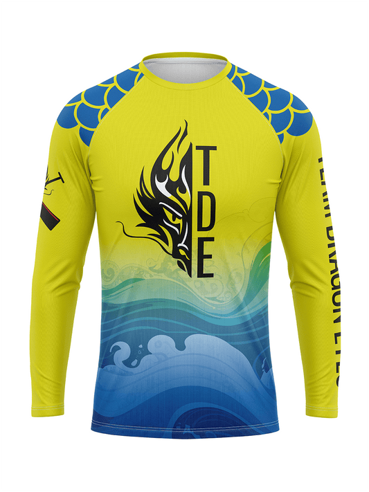 Team Dragon Eyes Men's Athletic Jersey Dragon Scales Shoulder TDE 2025 Long Sleeve - Oddball Workshop