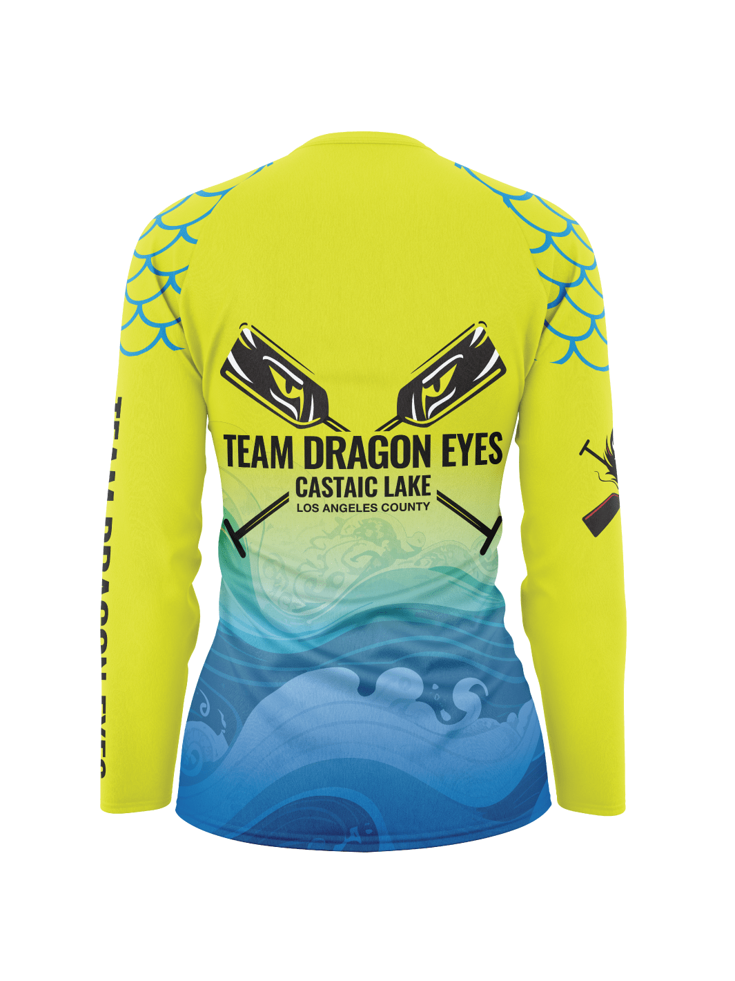 Team Dragon Eyes Women's Athletic Jersey Dragon Scales Shoulder Long Sleeve - Oddball Workshop