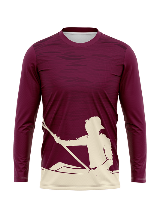 Burgundy Kayak H2O Men's Team Jersey Long Sleeves - Oddball Workshop