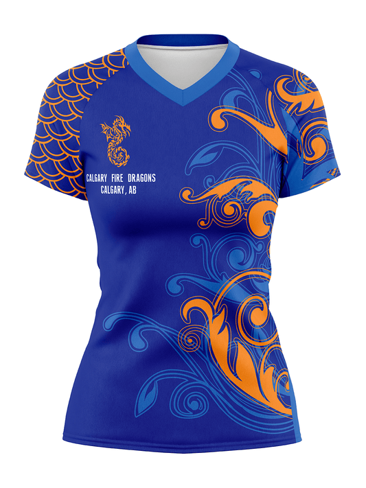 Calgary Fire Dragons | Women's h2O Athletic Jersey Short Sleeve - Oddball Workshop
