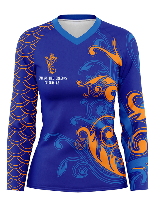 Calgary Fire Dragons | Women's h2O Performance Jersey Long Sleeve - Oddball Workshop
