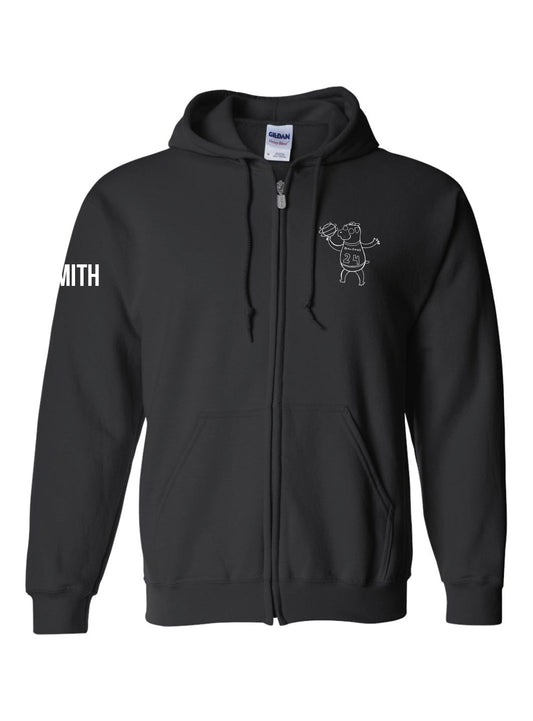 Churchill Secondary Grad 2024 Zip Up Hoodie (Bulldog Ball Spin Logo) - Oddball Workshop