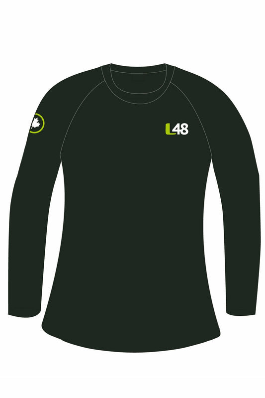 Latitude 48 Black Women's h2O Athletic Jersey Crewneck Long Sleeve (Orbit) - Oddball Workshop