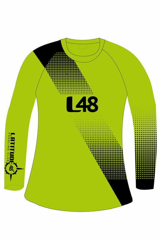 Latitude 48 Green Women's h2O Athletic Jersey Crewneck Long Sleeve (Ion) - Oddball Workshop