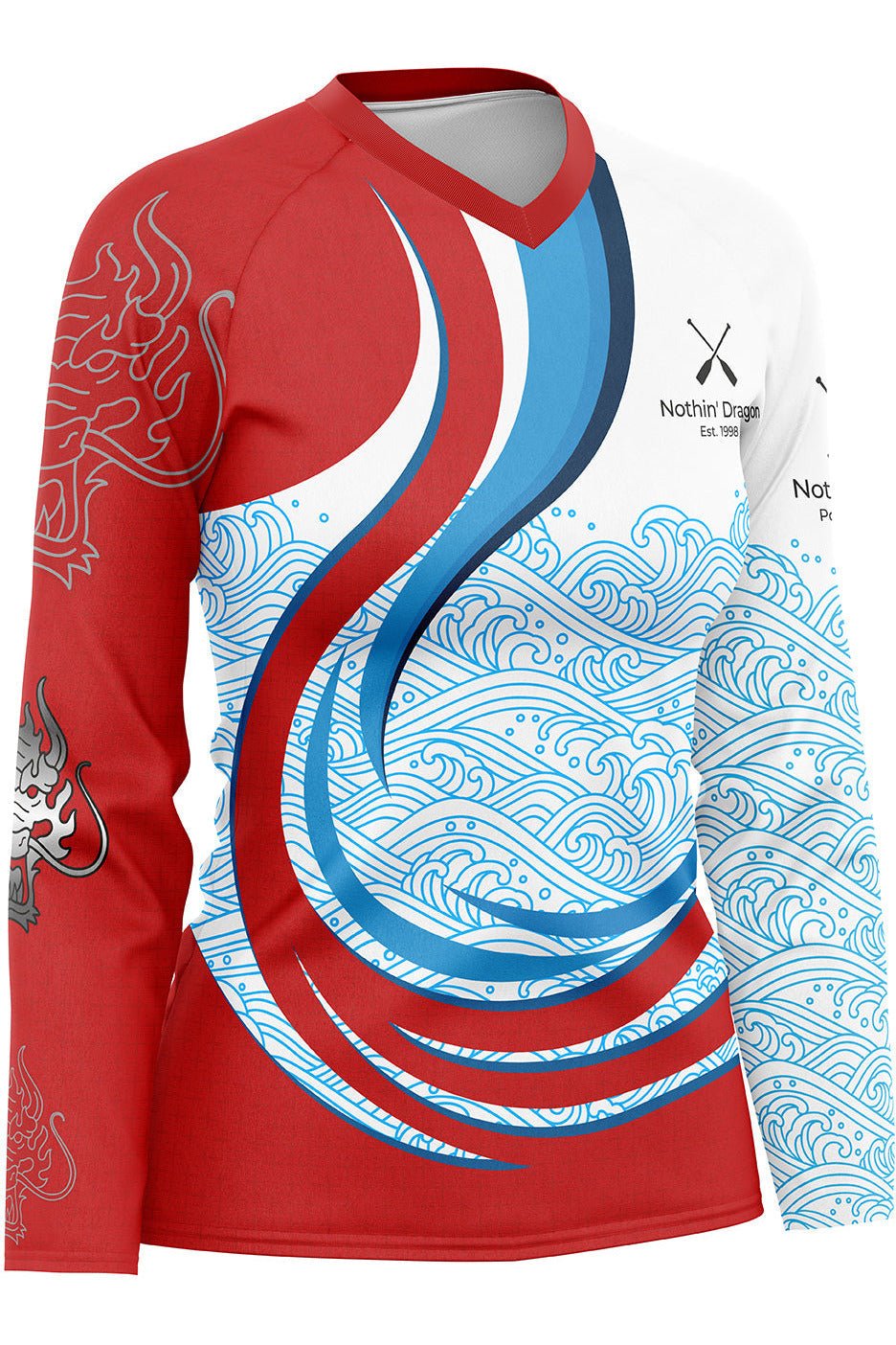 Nothin' Dragon h2O Women's Athletic Jersey Long Sleeve - Oddball Workshop