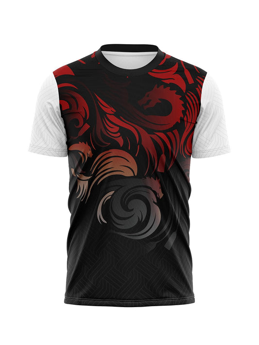 Red Black Dragons Men Team Jersey Short Sleeve - Oddball Workshop