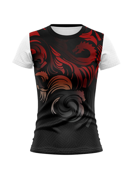 Red Black Dragons Women's Team Jersey Short Sleeve - Oddball Workshop