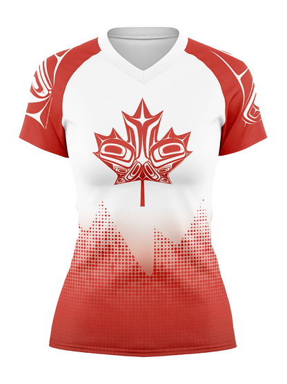 Team Canada Brazil Race Jersey - Women's Athletic Jersey Short Sleeve V - neck - Oddball Workshop