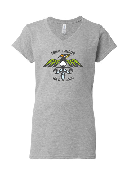 Team Canada Hilo Casual Wear - Women's V - neck T - shirt - Oddball Workshop