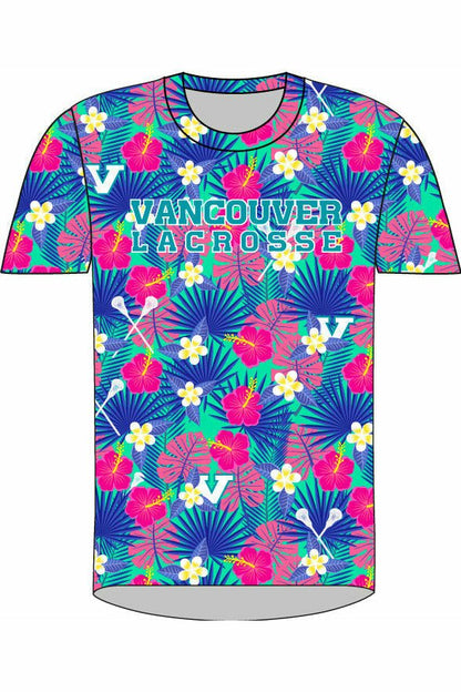 Vancouver Lacrosse Adult Floral Shortsleeve Technical T-Shirt - Oddball Workshop