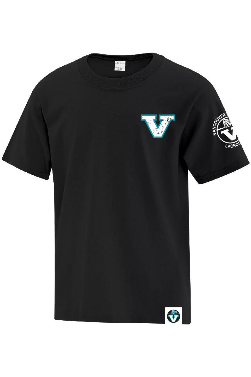 Vancouver Lacrosse | Left Chest Vintage V & Left Arm Crest Tee (Youth) - Oddball Workshop