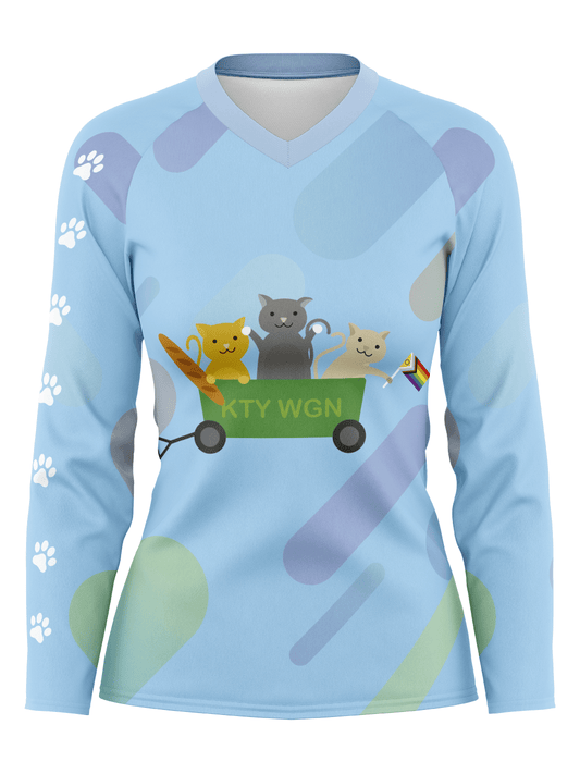 Kitty Wagon Women's H20 Athletic Jersey Long Sleeve - Oddball Workshop