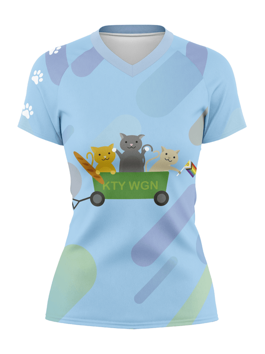 Kitty Wagon Women's H2O Athletic Jersey Short Sleeve - Oddball Workshop