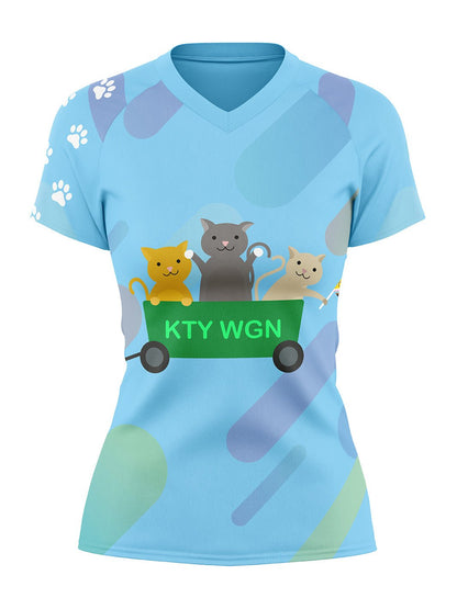 Kitty Wagon Women's H2O Athletic Jersey Short Sleeve - Oddball Workshop