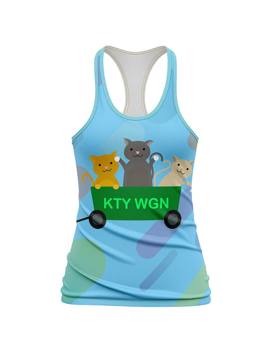 Kitty Wagon Women's H2O Racerback Relaxed Tank Top - Oddball Workshop